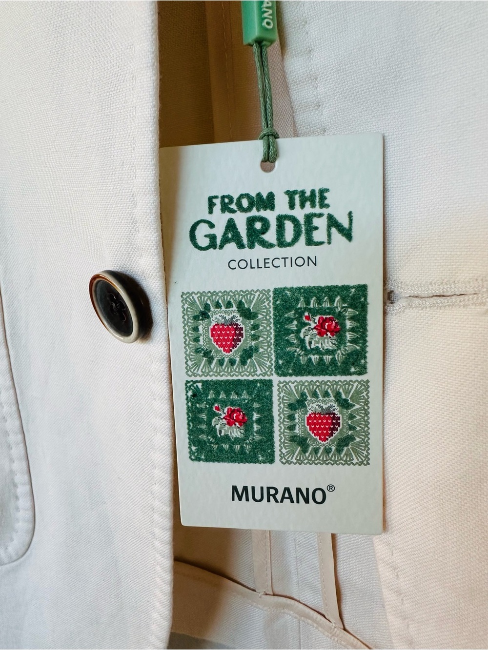 New Murano Garden Collection Embroidered Linen Cotton Floral Bee Blazer Jacket - Picture 8 of 11